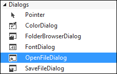 The Dialogs Tools in Visual C# .NET