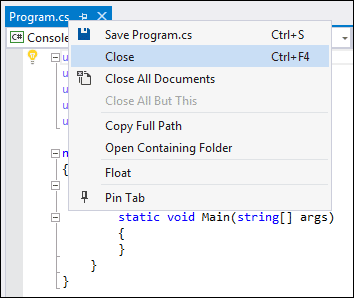 Close the Program