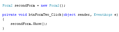C# code to Show the form