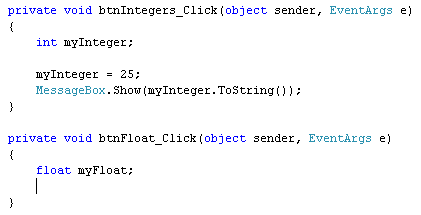 A float variable in C# .NET