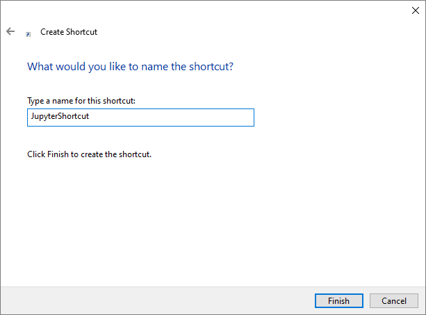 Adding a shortcut name.