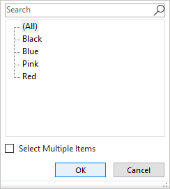 Filter options