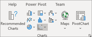 The Excel Charts item selected
