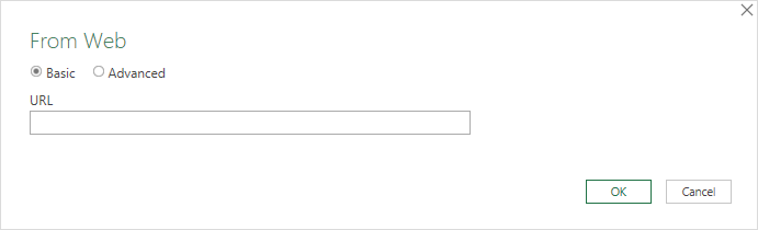 Excel dialog box to enter a URL