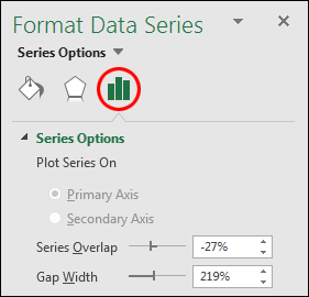 The Series Options icon on the Format Data Series panel