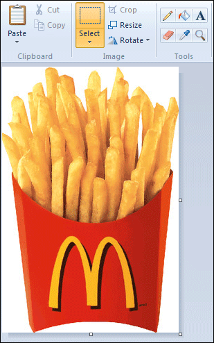 A cropped image in Paint