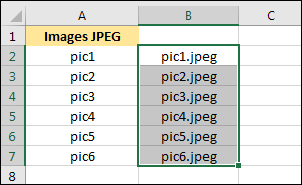 Flash Fill to add file types to the end of file names