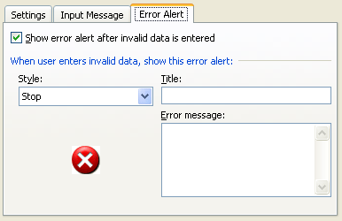 The Error Alert Tab