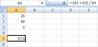 Precedencia del operador en Excel 2007