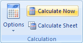 The Calculation Panel in Excel 2007