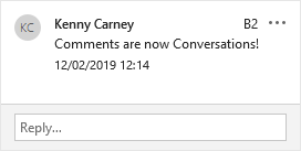 An Excel comment in a cell