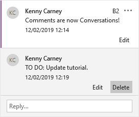A reply to an Excel conversation