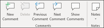 The new Comments Panel in Excel, with the Notes section