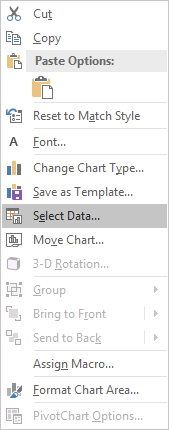 The Select Data menu option