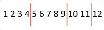 A series of numbers but not quartiles
