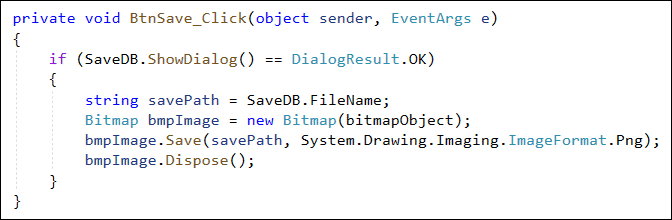 C# code to save an image or drawing on a Picture Box