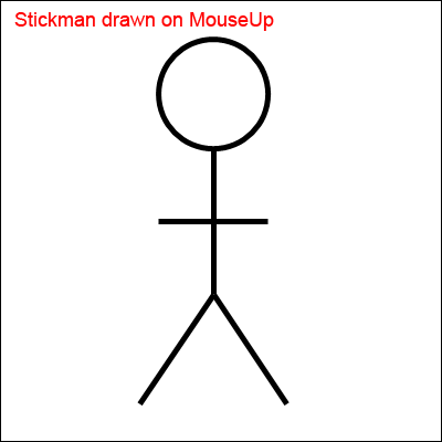Draw stick figure on mouse up