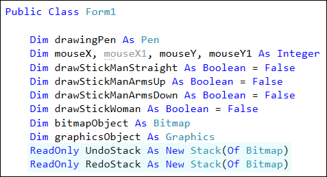A stack set up in VB Net