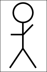Stick figure man waving