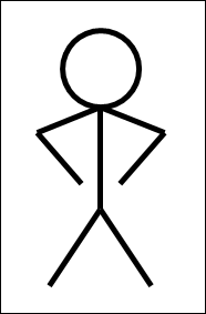 Stick figure man, angry pose