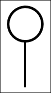A stick figure with a head and a body