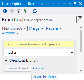 The prompt to enter a new name for your branch