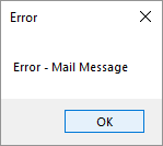 General error message when the email server can't log in