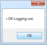 A response message after issuing the QUIT command