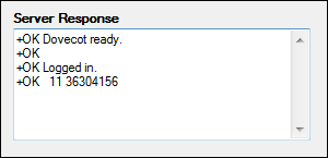 A response showing the number of emails on the server