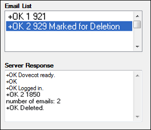An email marked for deletion on the server