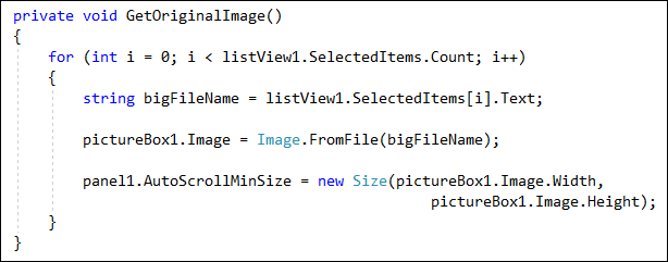 A method in C# .Net to display a large image from a thumbnail