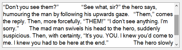 A Word file in a Windows Forms text box with the paragraph indents left in