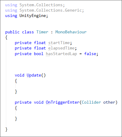 The OnTriggerEnter event in a Unity coding window