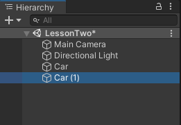 A duplicated game object