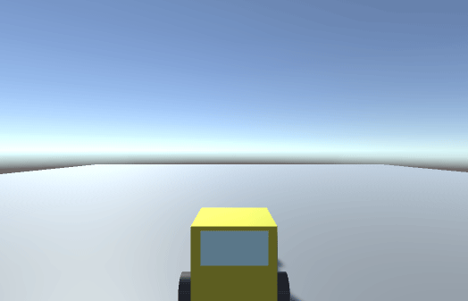 A boxcar sitting on a Plane in Game view
