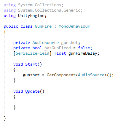 Unity C# code to get an audio source component
