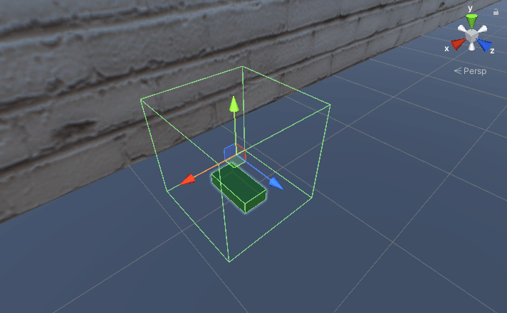 A cube in Scene view with the mesh renderer turned off
