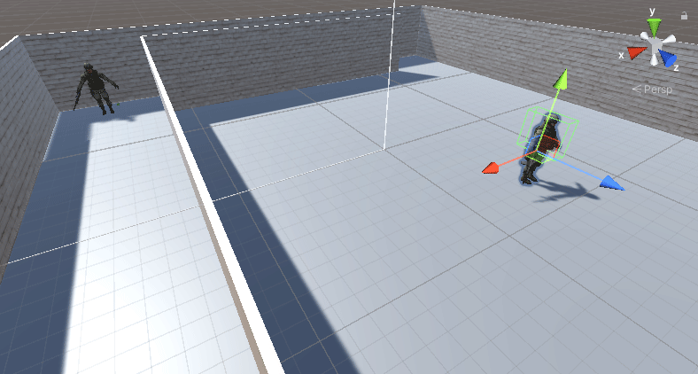 Two enemy soldiers in Scen view