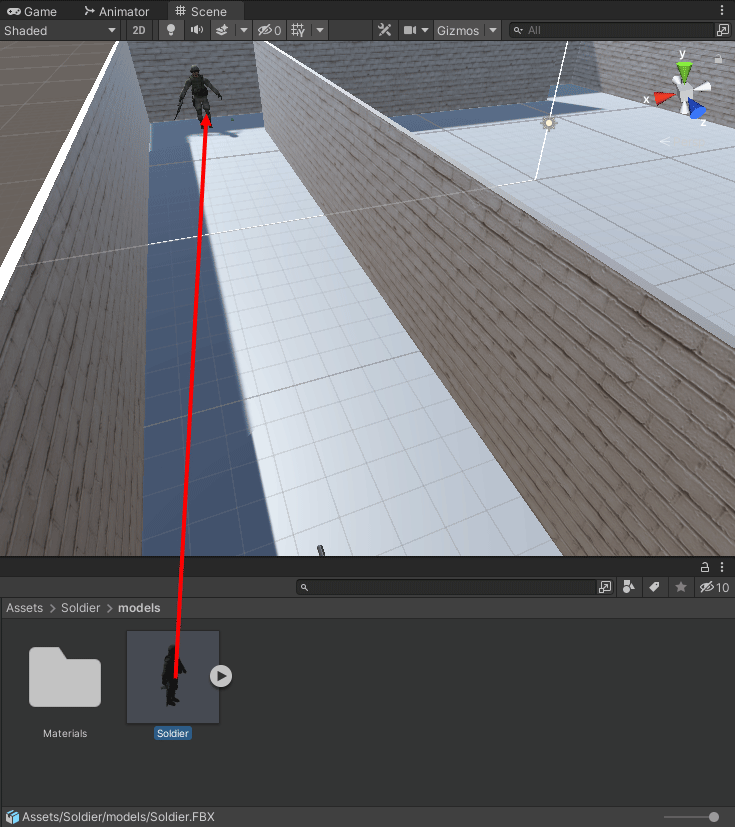 Dragging and dropping a 3D model into a scene in Unity