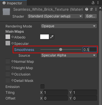 Adjust the smoothness of a specular map
