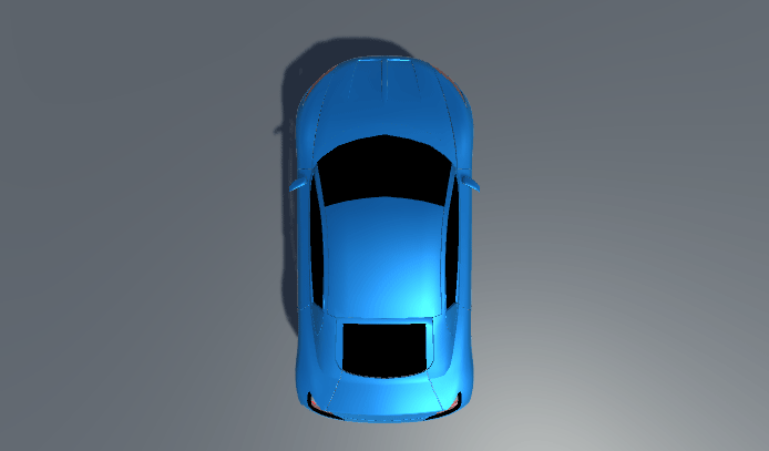 Camera pointing down at the car