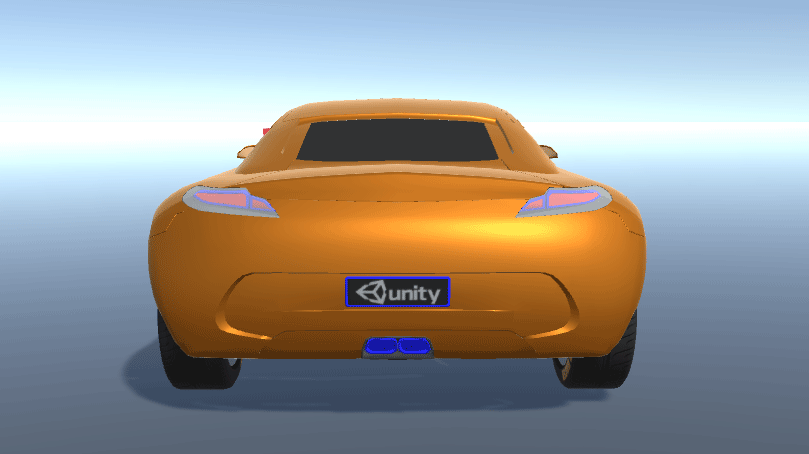 The rear view of the car