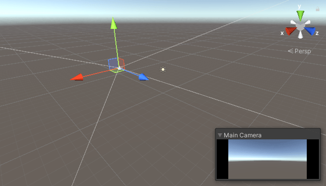 Scene view in Unity with the Main Camera selected