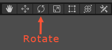 The Rotate icon highlighted