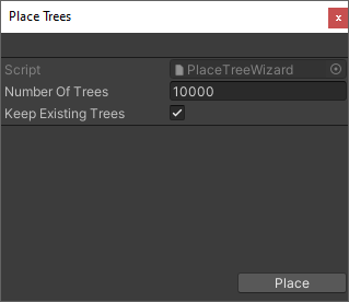 The Place Trees dialog box