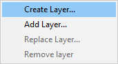 The Create Layer menu