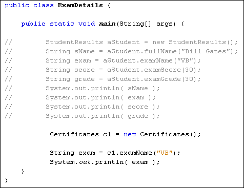 Java code example for the inherited class