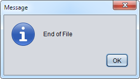 End of File error message