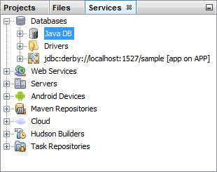 The Java DB services