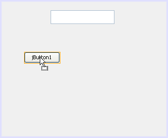 A button being dragged on to a Java form